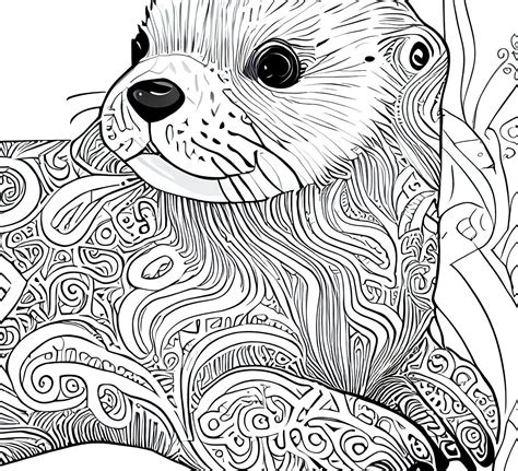 Otter Coloring Page