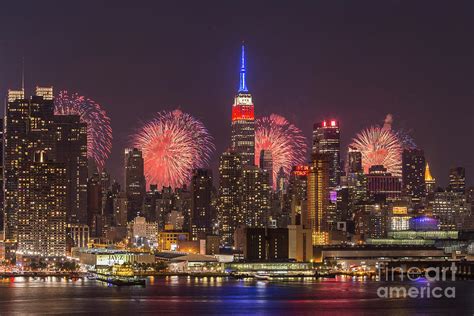 New York City Skyline and Fireworks I Photograph by Clarence Holmes ...