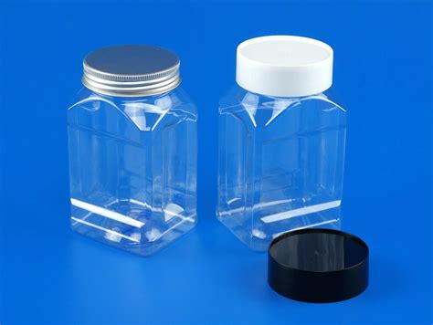 Transparent Small Plastic Storage Jars Screw On Lid Sealing Food Grade ...