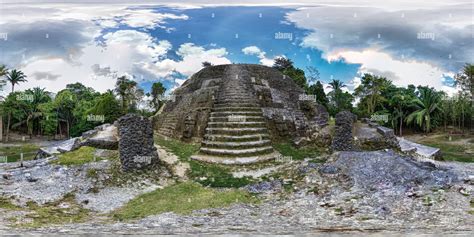 360° view of Lamanai High Temple Midway Up Aka The Submerged Crocodile ...