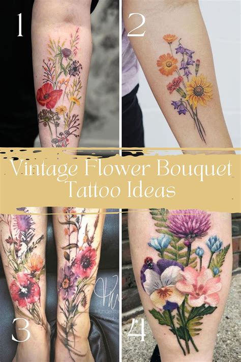 Vintage Flower Tattoo Ideas for Old Souls