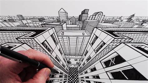 How to Draw a City in 2-Point Perspective: Horizon and Down ...