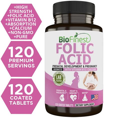 Biofinest Folic Acid 800mcg Folate B12 Pregnancy Supplement | NTUC ...