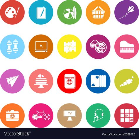 Hobby flat icons on white background Royalty Free Vector