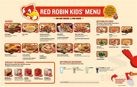 Red Robin Printable Menu