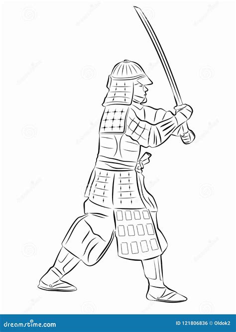 Illustration of Samurai, Vector Draw Stock Vector - Illustration of ...