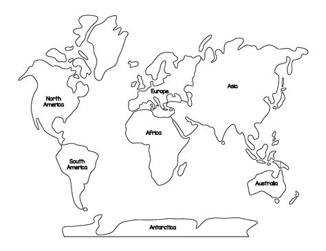 Map Of The 7 Continents Coloring Coloring Pages