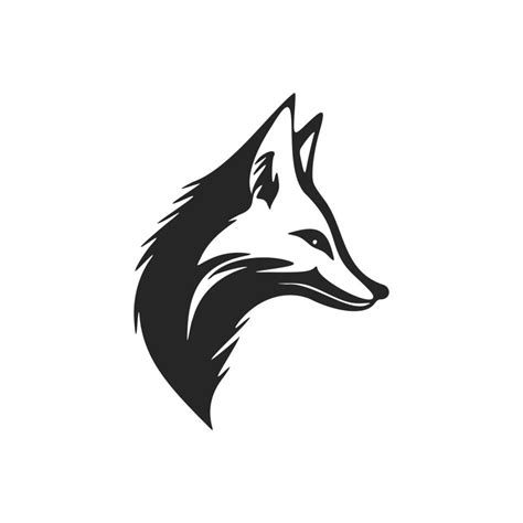 High contrast black and white fox logo vector illustration. 17589242 ...