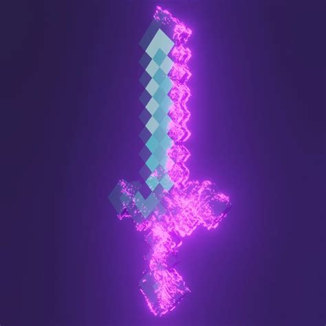 I made an enchanted diamond sword in blender : r/Minecraft