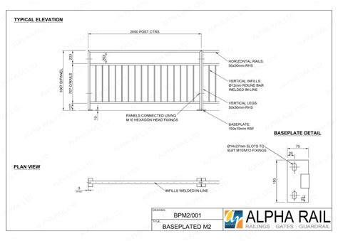 Baseplated Pedestrian Guardrail | Alpha Rail