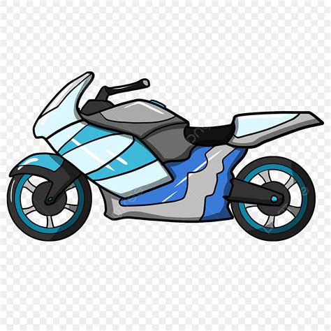 Motorcycl Clipart Hd PNG, Cartoon Motorcycle Blue Motorcycle Locomotive ...