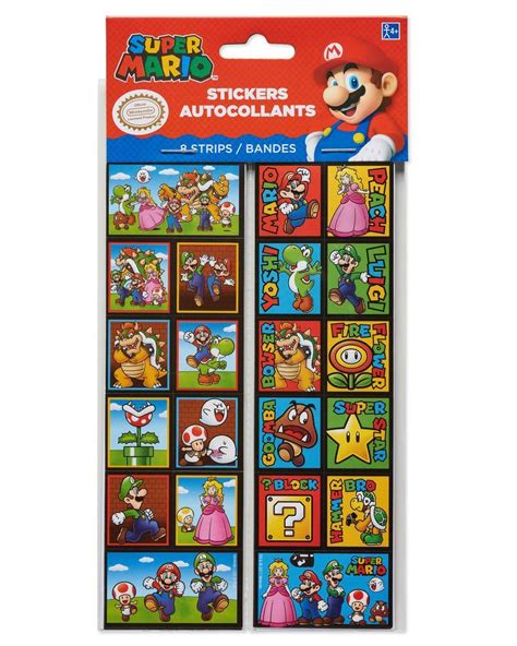 Super Mario Sticker Sheets, 8-Count | Super mario party favors, Super ...