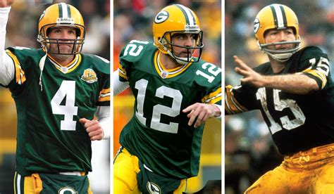 Bart Starr, Aaron Rodgers, and Brett Favre - 15-4-12 - Green Bay ...