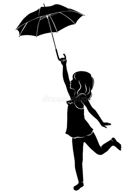 Silhouette Girl Umbrella Stock Illustrations – 1,367 Silhouette Girl ...