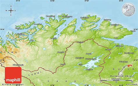 Physical Map of Finnmark