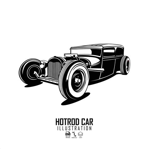 HOTROD CAR ILLUSTRATION WITH A WHITE BACKGROUND.eps 7161167 Vector Art ...