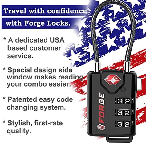 TSA Approved Cable Luggage Locks, Re-settable Combination with Alloy ...