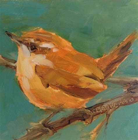 4 x 4 inch Oil Wren Painting Wren original Oil Painting | Etsy ...