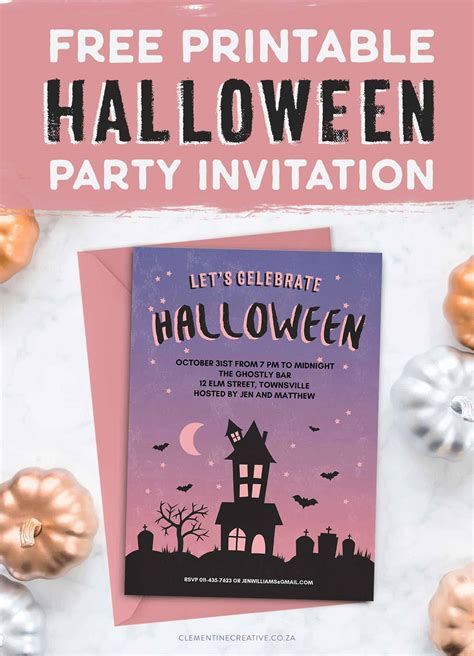 Free Printable Halloween Party Invitation {Haunted House}