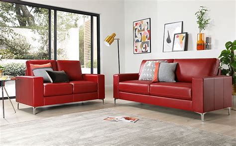 Baltimore Red 3+2 Seater Sofa Set Only £1049.98 | Furniture & Choice