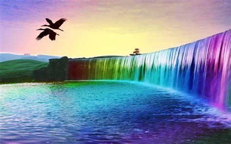 Rainbow Waterfall Wallpapers - Top Free Rainbow Waterfall Backgrounds ...