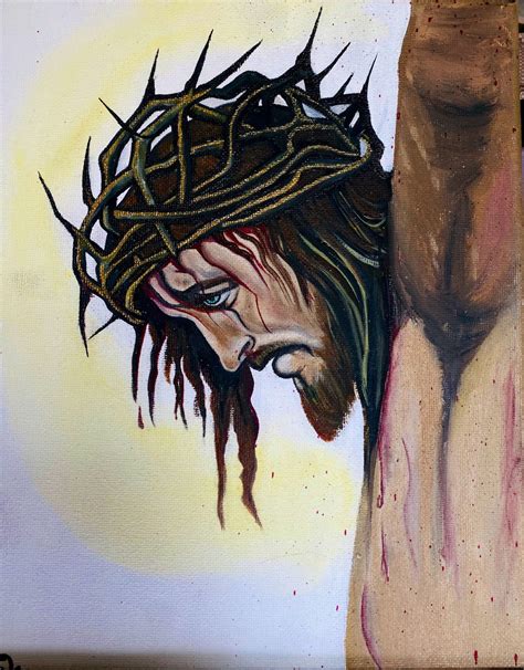 Jesus Christ on Cross Painting - Etsy