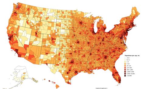 Population Density of the US by county (updated) [OC] : r/dataisbeautiful