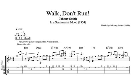 "Walk, Don't Run!" · Johnny Smith || Guitar + Bass || Tabs + Sheet ...