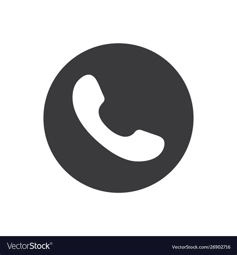 Phone icon call icon black icon on a gray Vector Image