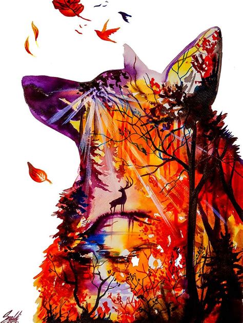 Autumn | Bored Panda Watercolor Paintings Of Animals, Watercolor Wall ...