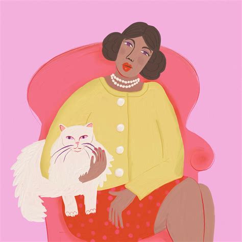 Painting women and their cats on Behance