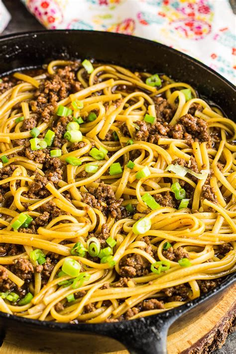 GROUND BEEF MONGOLIAN NOODLES