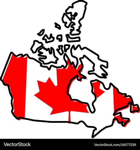 Simplified map of canada outline with slightly Vector Image