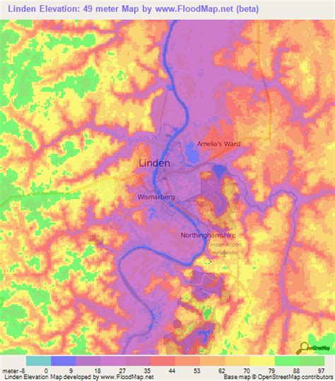 Elevation of Linden,Guyana Elevation Map, Topography, Contour