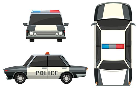 Police car from different views 299256 Vector Art at Vecteezy