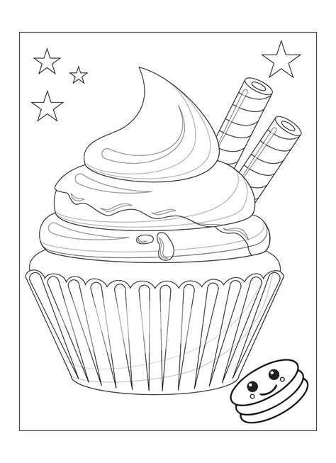 Cute Cupcake Coloring Pages Printable