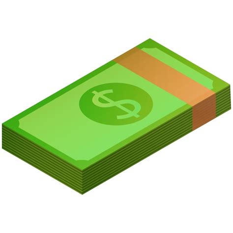 Premium Vector | Vector illustration of paper money in isometry