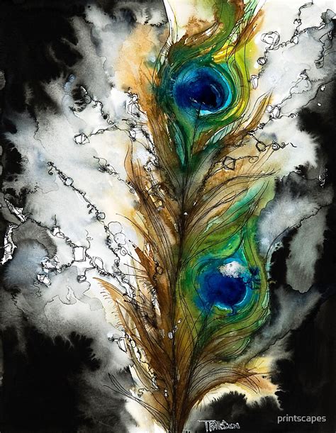 "Abstract Watercolor Peacock Feather" by printscapes | Redbubble