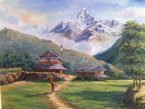 Beautiful watercolor by Kamal Gurung | Watercolor scenery painting ...