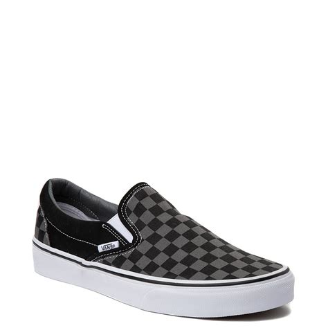 Vans Slip On Chex Skate Shoe - Grey / Black | JourneysCanada