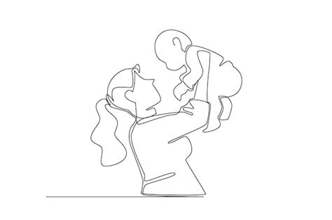 Premium Vector | An illustration of happy family vector. simple line ...