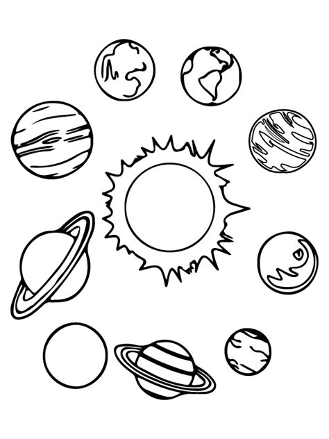 Simple Solar System's Planets Coloring Page - Free Printable Coloring ...