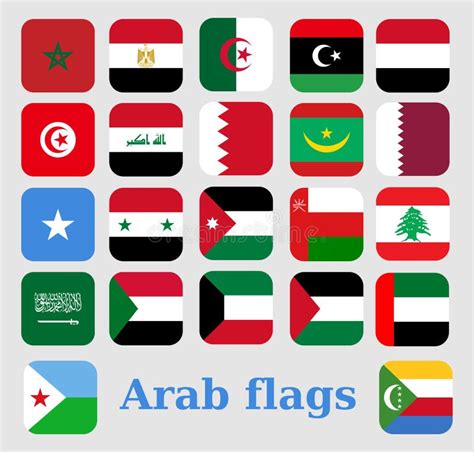 Arabic countries flags stock vector. Illustration of arab - 48475520