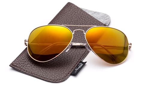 Polarized Aviator Sunglasses Mirrored Lens Classic Aviator Polarized ...