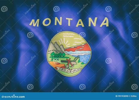 Montana State flag stock illustration. Illustration of montanan - 99193090