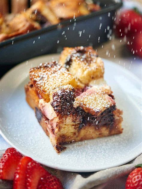 Strawberry Nutella Cream Cheese French Toast Casserole - Show Me the Yummy