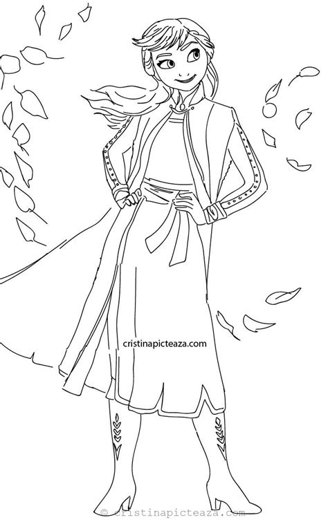 Anna from Frozen 2 Coloring Pages - Cristina Picteaza.com