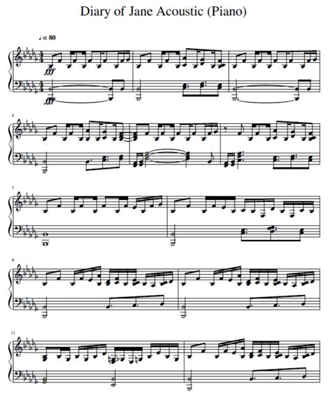 Breaking Benjamin - Diary Of Jane sheet music for piano download ...