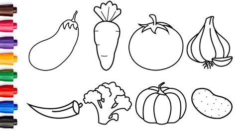 Vegetables Drawing Pictures With Names : Vegetables Drawing Decoration ...