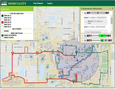 USF Travel Options App | Location-Aware Information Systems Laboratory